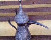 Arabic Dallah Coffee Pot, Antique Dallah Pot , Arabic Coffee Pot, Long Spout Coffee Pot, Metal Pot