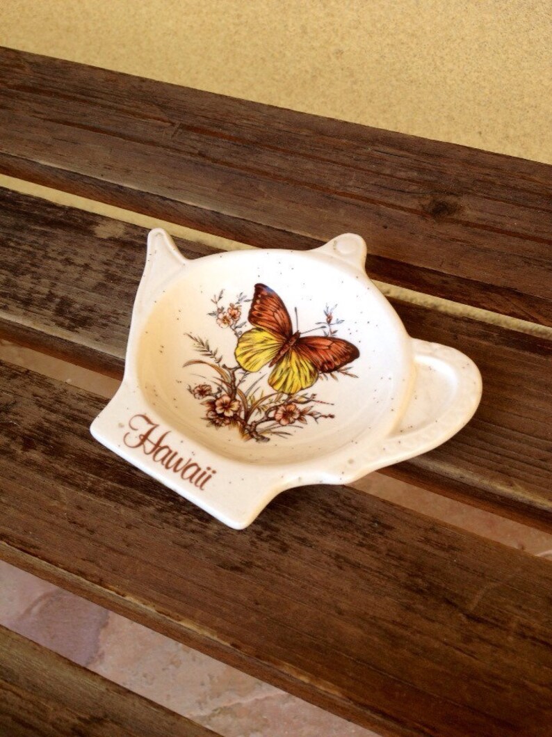 Hawaii Tea bag plate holder Tea Pot Butterfly Hawaii Etsy