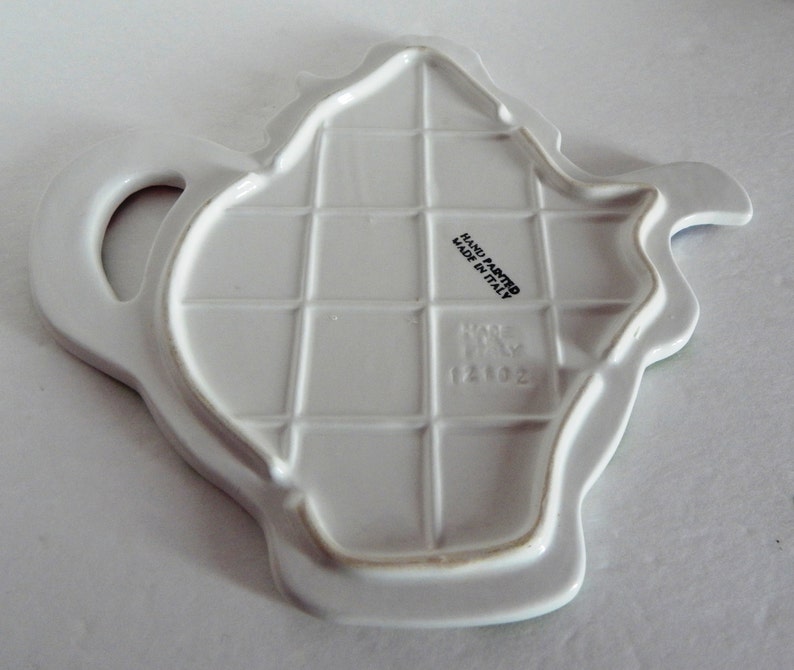 Vintage Porcelain Trivet Teapot shaped Hand painted Etsy