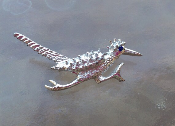 Roadrunner Pin Brooch, Alloy Roadrunner Pin, Silve