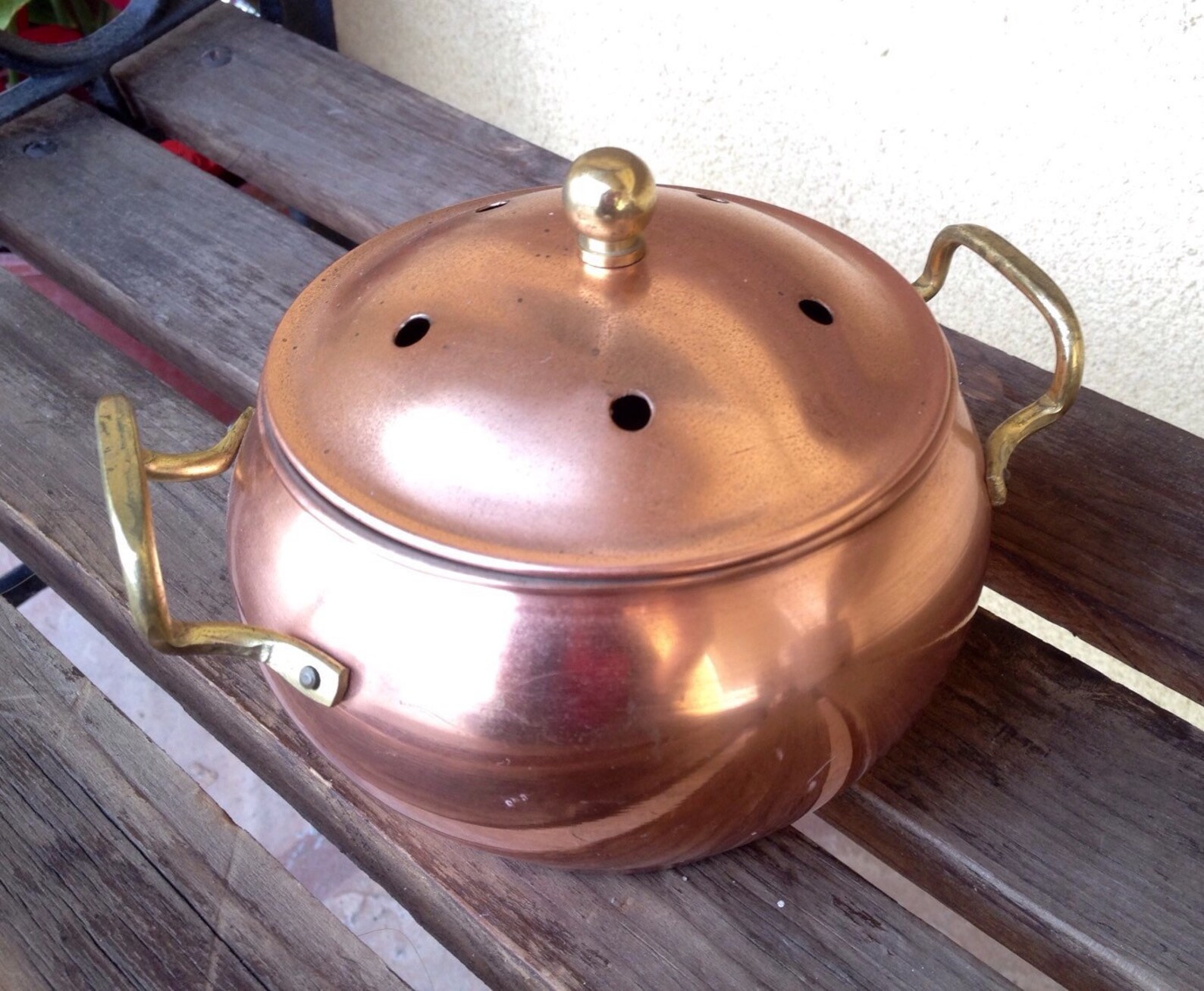Copper Potpourri Pot Container Lidded Copper Pot Copper Etsy