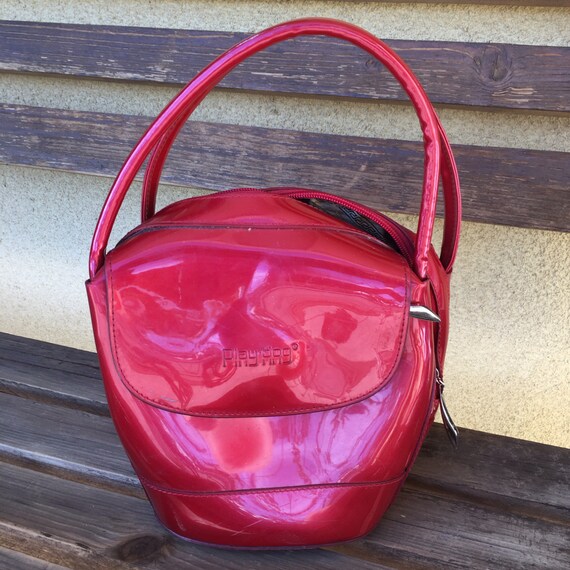 Red Purse, Red Bag, Red Handbag, Red Vinyl Bag, Re