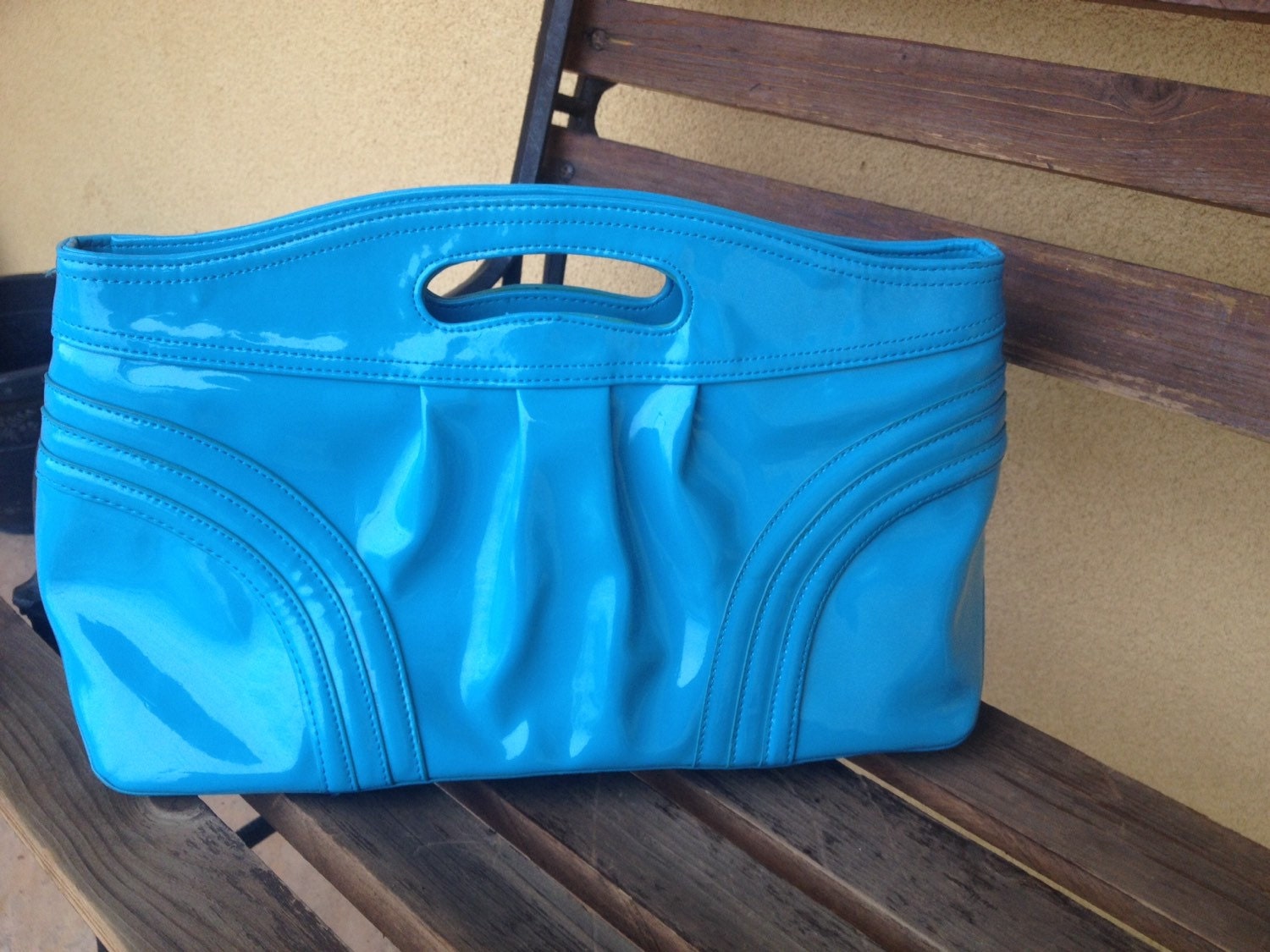Blue Vinyl Clutch 1960s Clutch Mad Men Purse Retro 60s Etsy