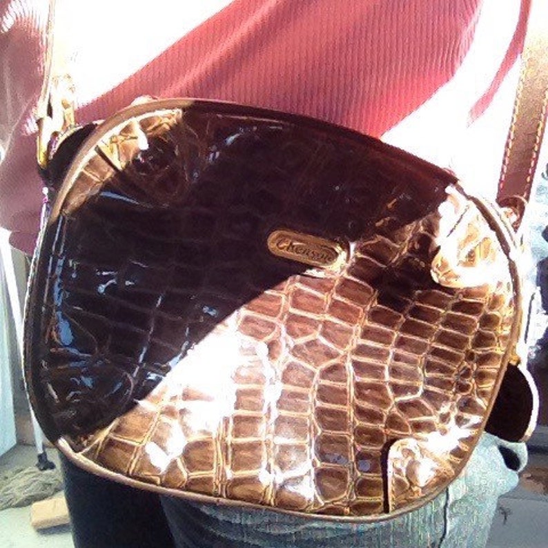 Dark Brown Croc Crossbody Bag Literacy Basics