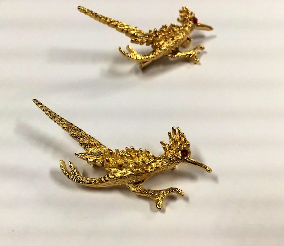 Roadrunner Pin Brooch, Alloy Roadrunner Pin, Gold
