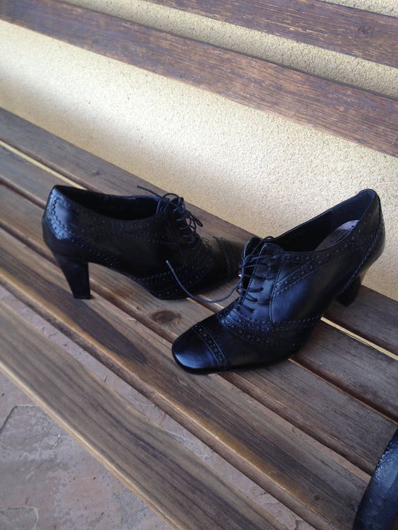 Leather Oxfords, Black Oxford Shoes, Oxford Heels,
