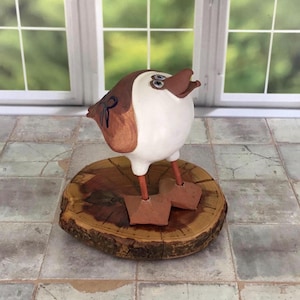 Vintage Folk Art Seagull Bird Sculpture, Whimsical Studio Pottery, Artist Signed by Art Messier