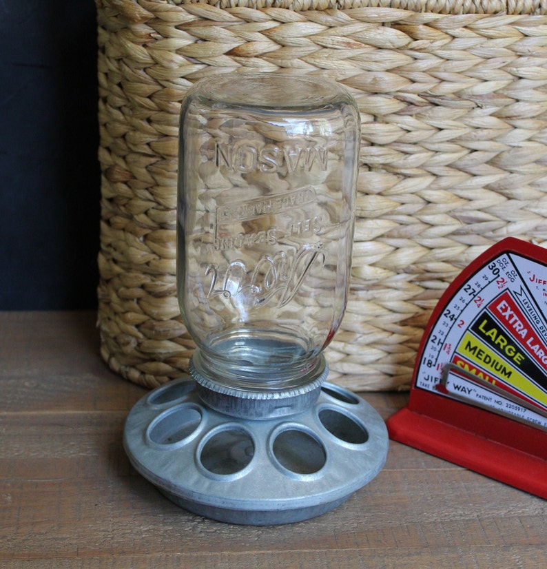 Vintage Kerr Mason Jar Chicken Feeder 8 Hole Feeder Etsy