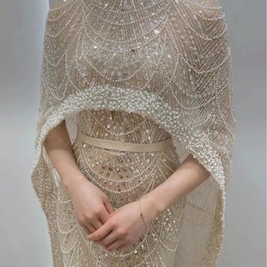 Heavy Crystal Bead Lace Fabric,Gorgeous 2Styles Beads&2StylesTransparent Crystal Sequin Bead Lace,Bridal Dress,Wedding Dress,Prom Dress,