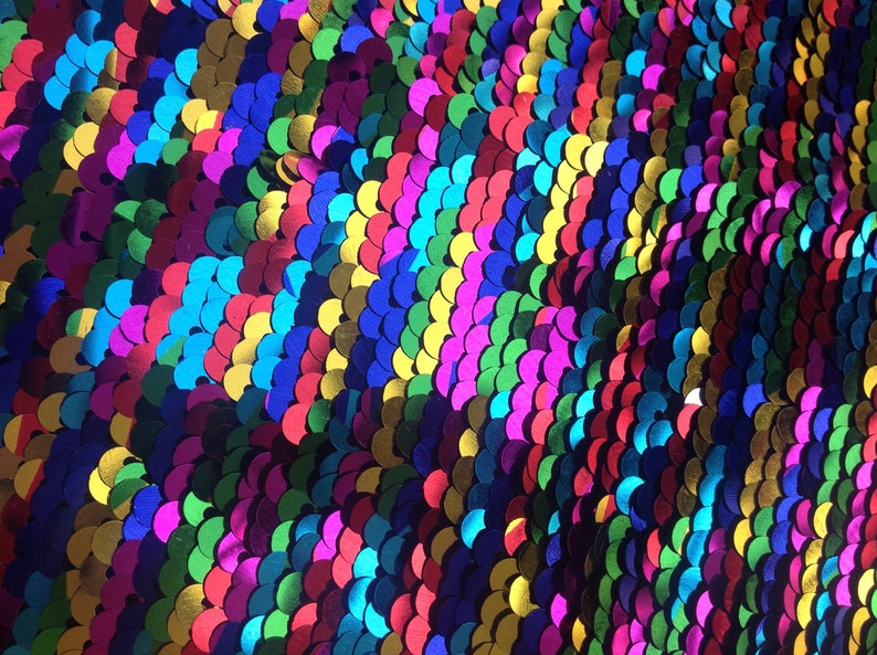 1 Yard Flip Sequin Fabric Reversible Sequin Fabrictwotone Etsy