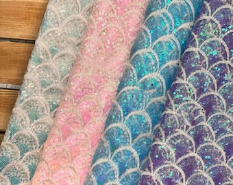 Tela de lentejuelas azul iridiscente de sirena, cola de vestido de sirena, vestido de fiesta nupcial para niña, cortina de almohada de lentejuelas para decoración del hogar, suministros para accesorios de sombreros DIY