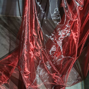 1 Yard Iridescent Red Holographic Gauze Fabric,Magic Organza Fabric,Party Decor,DIY Supplies,Iridescent Organza,Cosplay,Tulle Lace Fabric image 10