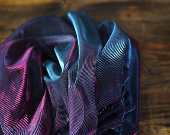 1Yard Iridescent Glowing Fabric,2Way Stretch Soft Smooth Magic Fabric,2Tone Blue Hot Pink Mesh,Laser Gradient Mesh,Halloween Cloak Fabric