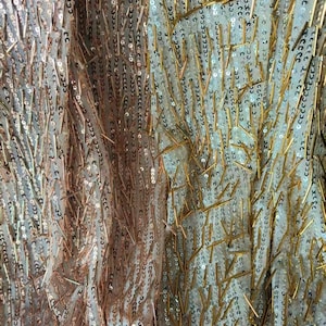 4Way Stretch Fringe Silver Sequin Fabric,Soft Embroidery 3MM Mini Round &Roll Film Sequin Lace,3D Sequin Fabric for Prom Party Bridal Dress image 11