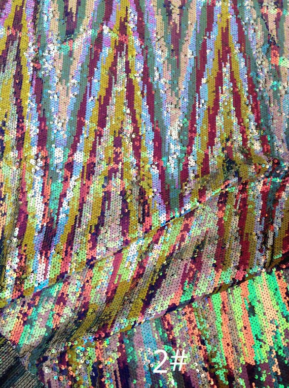 New Design1 Yard Multicolor Iridescent Sequin Fabricmix 12 | Etsy