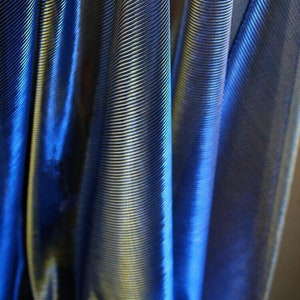 1Yard Iridescent Gold Blue Metallic Mesh Fabric,2Way Stretch Soft Smooth Lace,Halloween Cloak,Festo,Laser Gradient Mesh Cloth for Cosplay