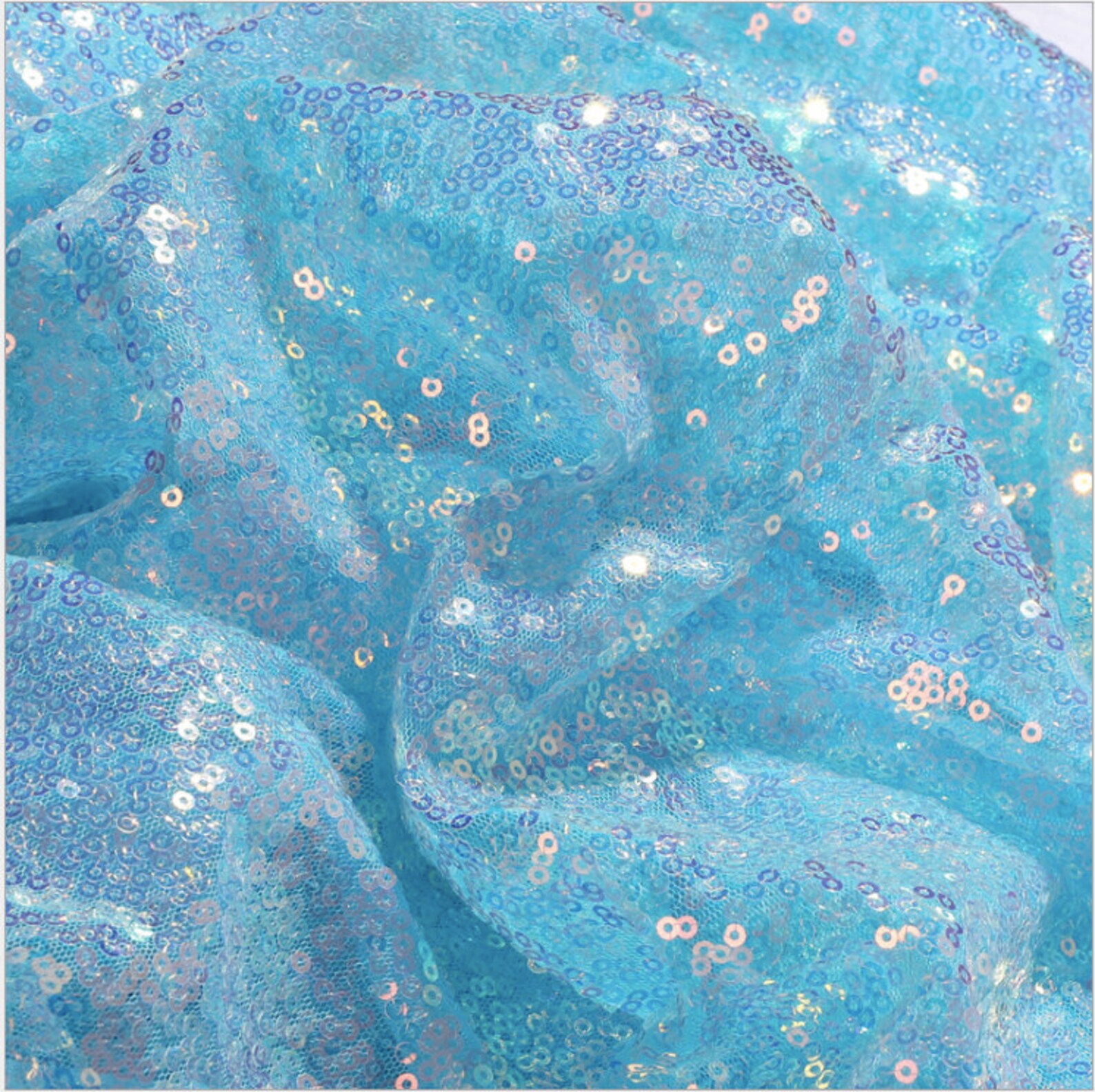 1yard Iridescent Sequin Fabricholographic Sequin Fabricblue | Etsy