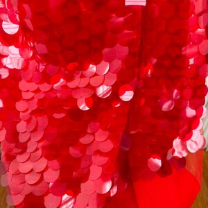 Tela de lentejuelas plateadas brillantes, tela de lentejuelas brillantes con gotas colgantes, tela de lentejuelas de sirena, fondo de lentejuelas, tela de espejo matelic 36#Crystal Red