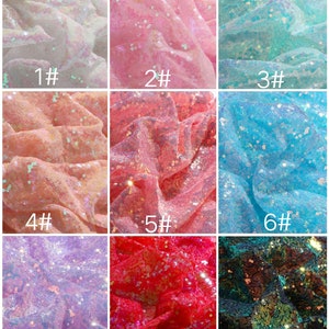 1Yard Iridescent Sequin Fabric,Holographic Background,Pink Sparkle Sequin Runner,Sequin Girl Dress,Prom Dress,DIY Supply,17Colors Wholesale