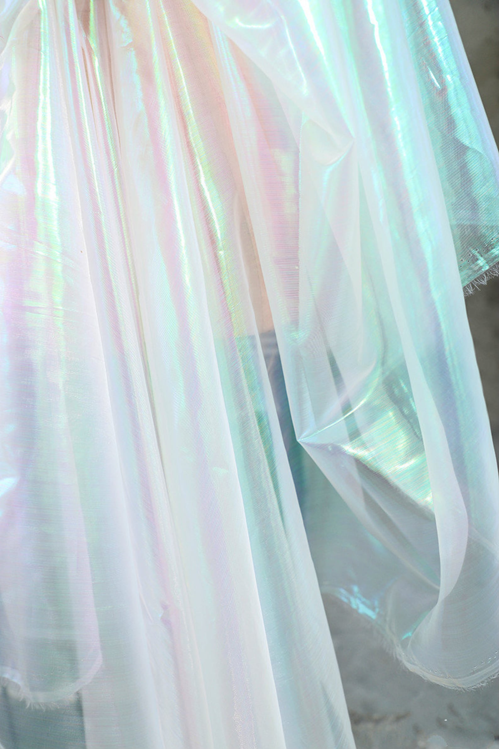 1 Yard Iridescent Holographic Gauze Fabricmagic Organza Etsy