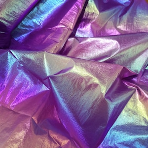1Yard Rainbow Color Fabric,Iridescent Candy Fabric,Soft Smooth Down Jacket Fabric,Holographic Padded Jacket Fabric,Winter Parka Fabric