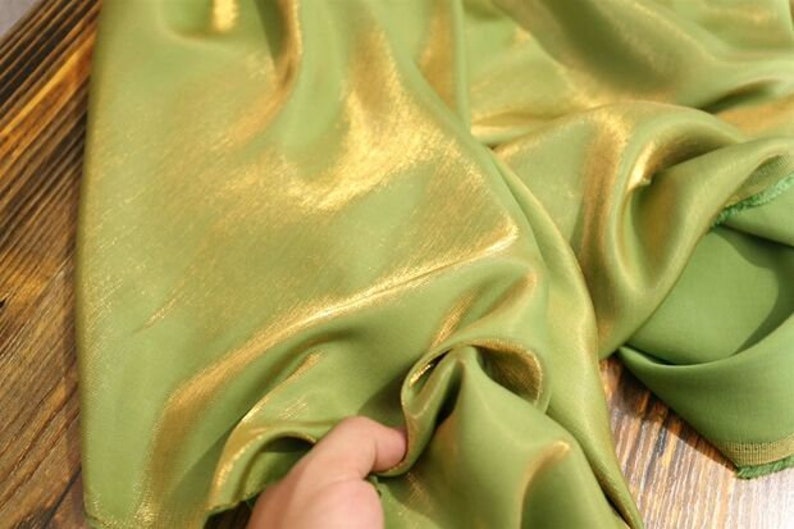 1 Yard Avocado Green Iridescent Cotton Silk Fabricsoft and - Etsy Australia