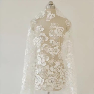 1 Yard High Quality Off-White Branch Leaves Lace Fabric,Guipure Lace,Bridal Dress,Embroidery French Lace,Wedding Dress,Vintage Lace Fabric