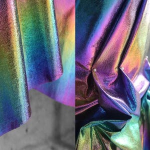 Tissu PU irisé,Tissu arc-en-ciel doux en similicuir,TPU coloré,PU holographique,Vestes,Vêtements décontractés,Théâtre,Sac à main,Tissu pour chapeau