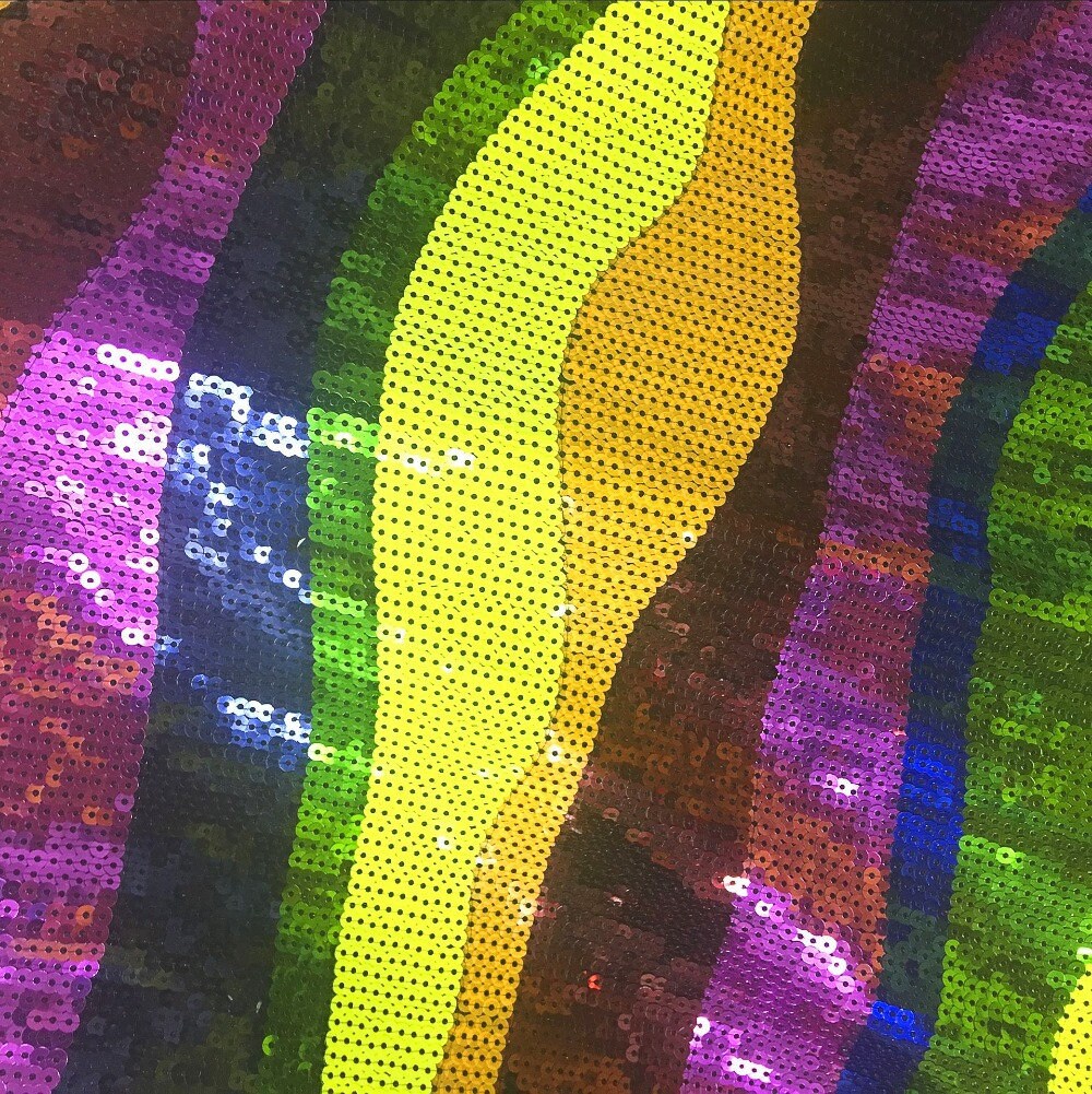 New1 Yard Multicolor Sequin Fabricsequin Lace Dress Etsy