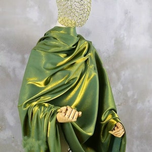 1 Yard Yellow Green Iridescent Cotton Silk Fabric,Soft and Smooth Well Drap Fabric,Wholesale Dress T-Shirt Fabric,60 Inches Wide
