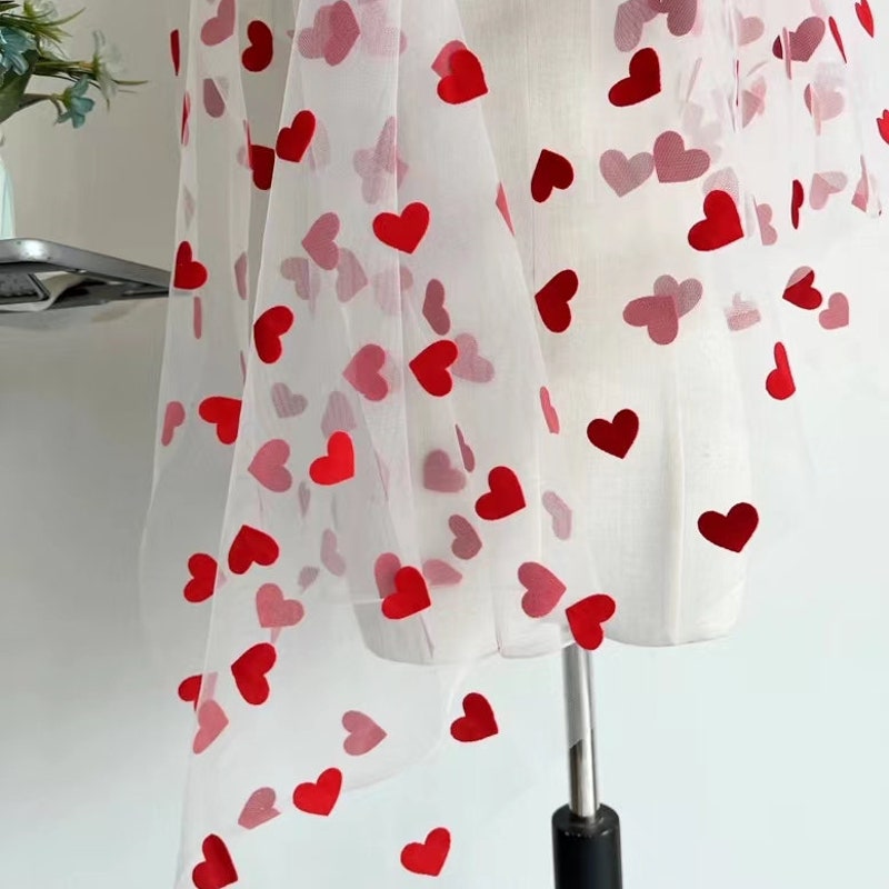 Hearts Printed Mesh Dress