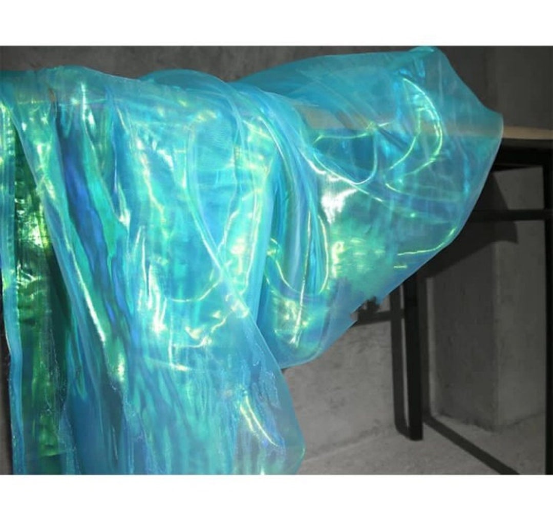 1 Yard Iridescent Holographic Gauze Fabric,magic Organza Fabric.wedding