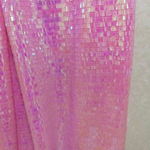 1 jard tkaniny z cekinami w kształcie jednorożca, holograficzna tkanina w kształcie prostokąta, tęczowa tkanina z cekinami na kimono, sukienkę imprezową, strój na festiwal muzyczny 26#Iridescent Pink