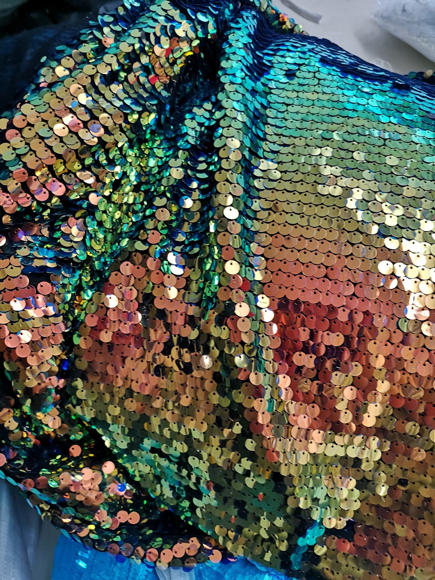 1 Yard Iredescent Sequin Fabric9MM Sparkly Round Sequins on Etsy
