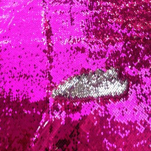 1 yard Flip Sequin Fabric, Reversible Sequin Fabric,Two-tone 5mm Sequins on Satin Fabric Has no Stretch,2Tone Fip up Mermaid Sequin Fabric image 10