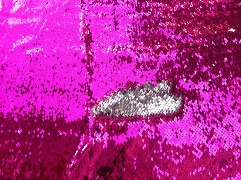 1 yard Flip Sequin Fabric, Reversible Sequin Fabric,Two-tone 5mm Sequins on Satin Fabric Has no Stretch,2Tone Fip up Mermaid Sequin Fabric image 10