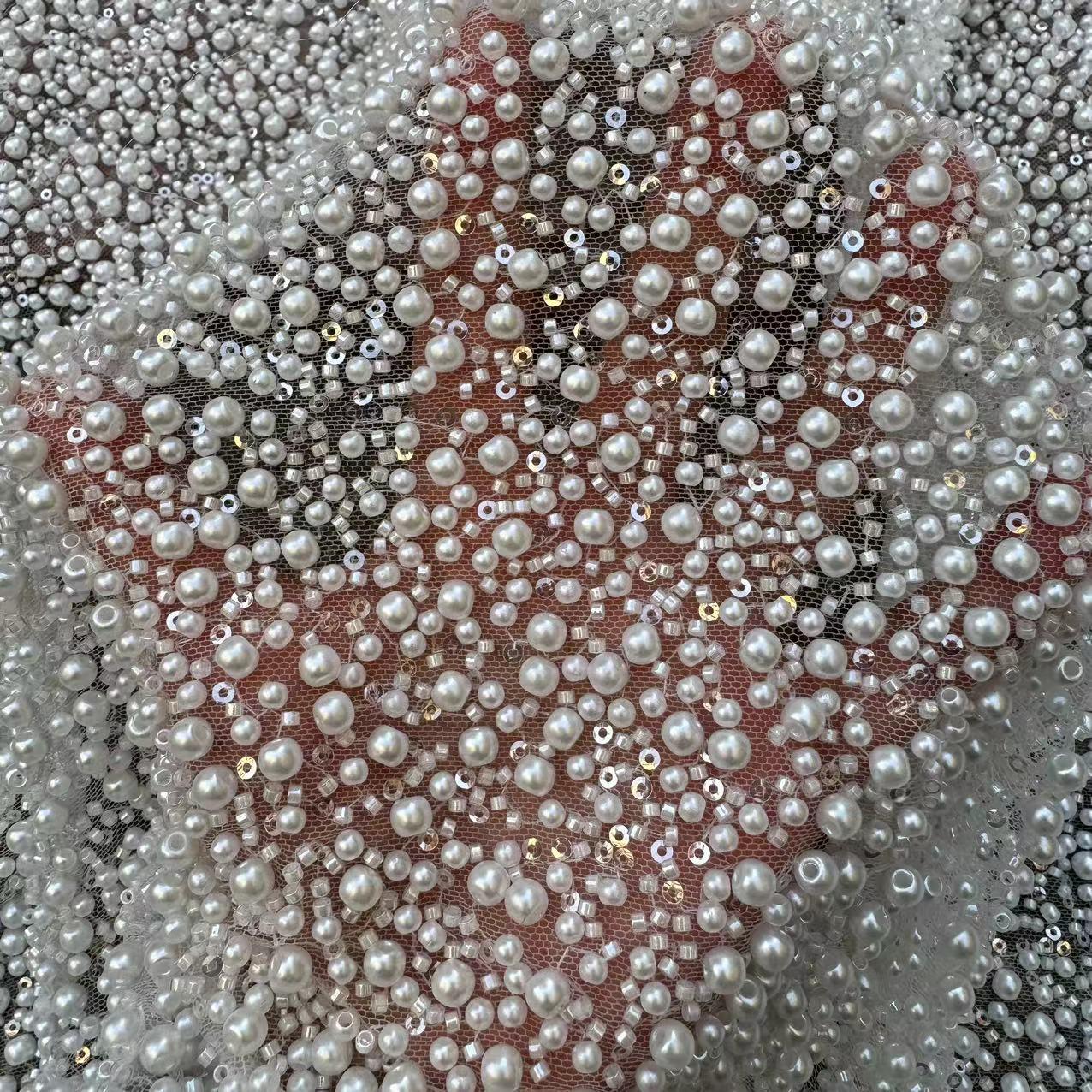 Pearl Beaded Fabric