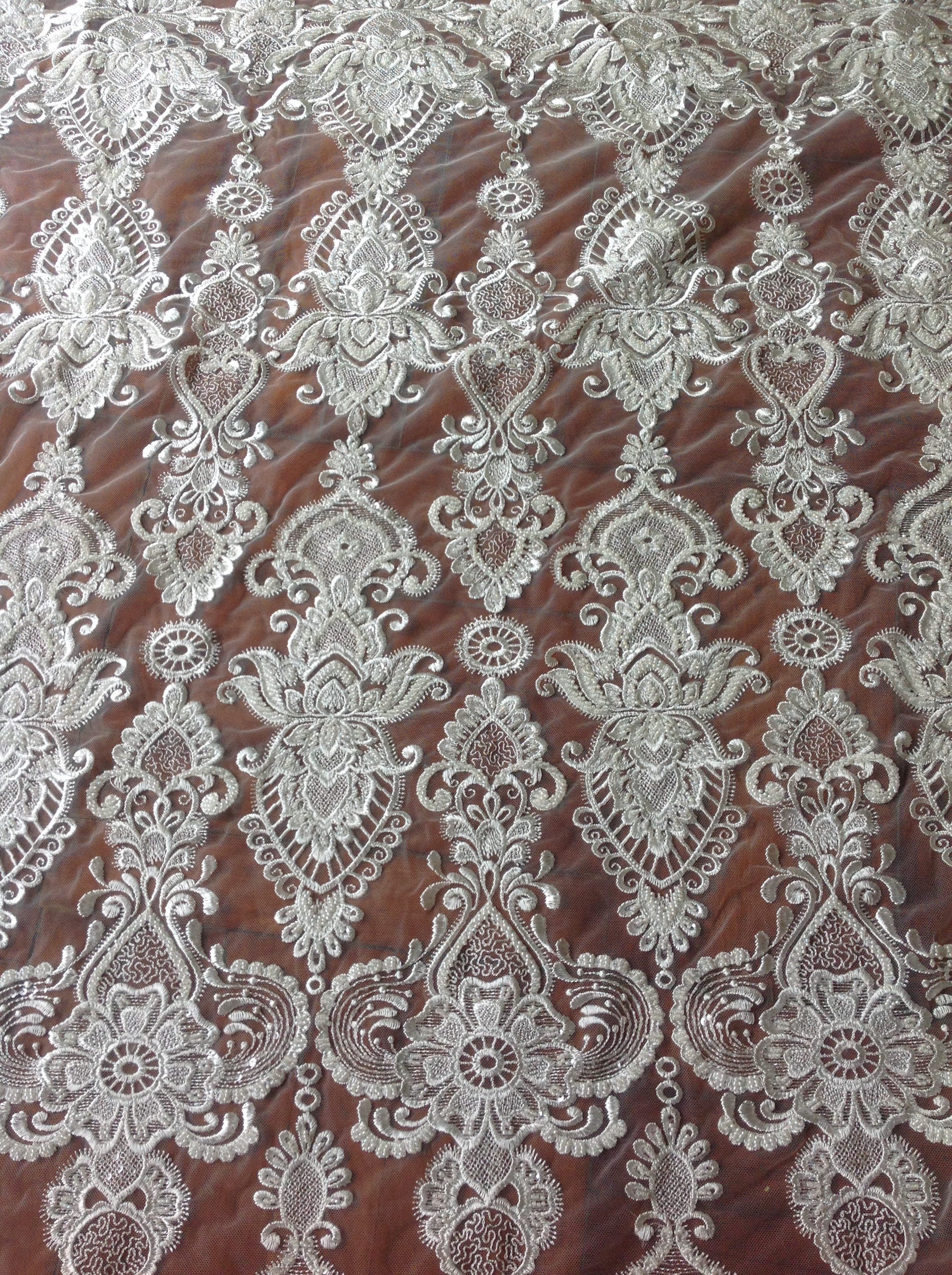 1 Yard High Quality Off White Beaded Sequin Lace | Etsy