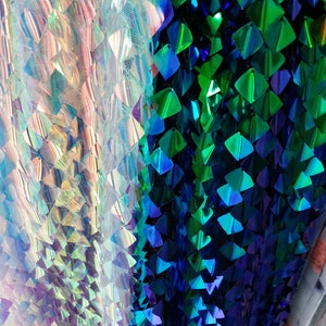 1 Yard Square,Stereovision Iridescent Sequin Fabric,Iridescent Sequin Unicorn,Concave-Convex Sequin,Sparkle Paillette Fabric