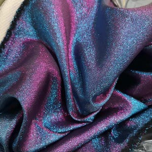 1 Yard Blue Silver 2Tone Jacquard Fabric,Holographic Prom Party Dress Fabric,Designer Fabric,Holloween Christmas Dress,Stage Costume Fabric 3#Turquoise Hot Pink