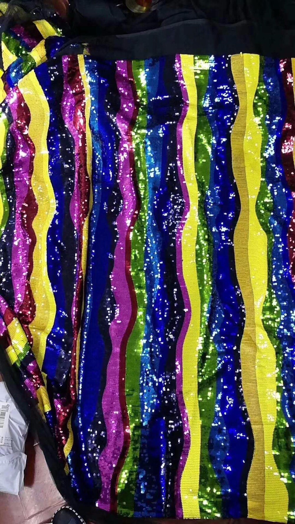 New1 Yard Multicolor Sequin Fabricsequin Lace Dress Etsy