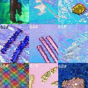 1Yard Mermaid Sequin Fabric,Mermaid Sequin 2Tone Flip Up Sequin Fabric,Sequin on Satin Fabric,Sequin Background,Has no Stretch,63 Colors