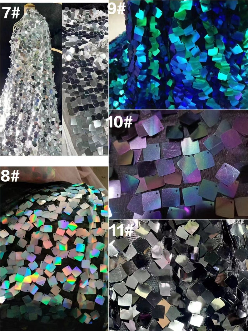Sequin Types 1 Yard Square Iridescent Sequin Mesh Fabric,unicorn Iridescent Sequin ...