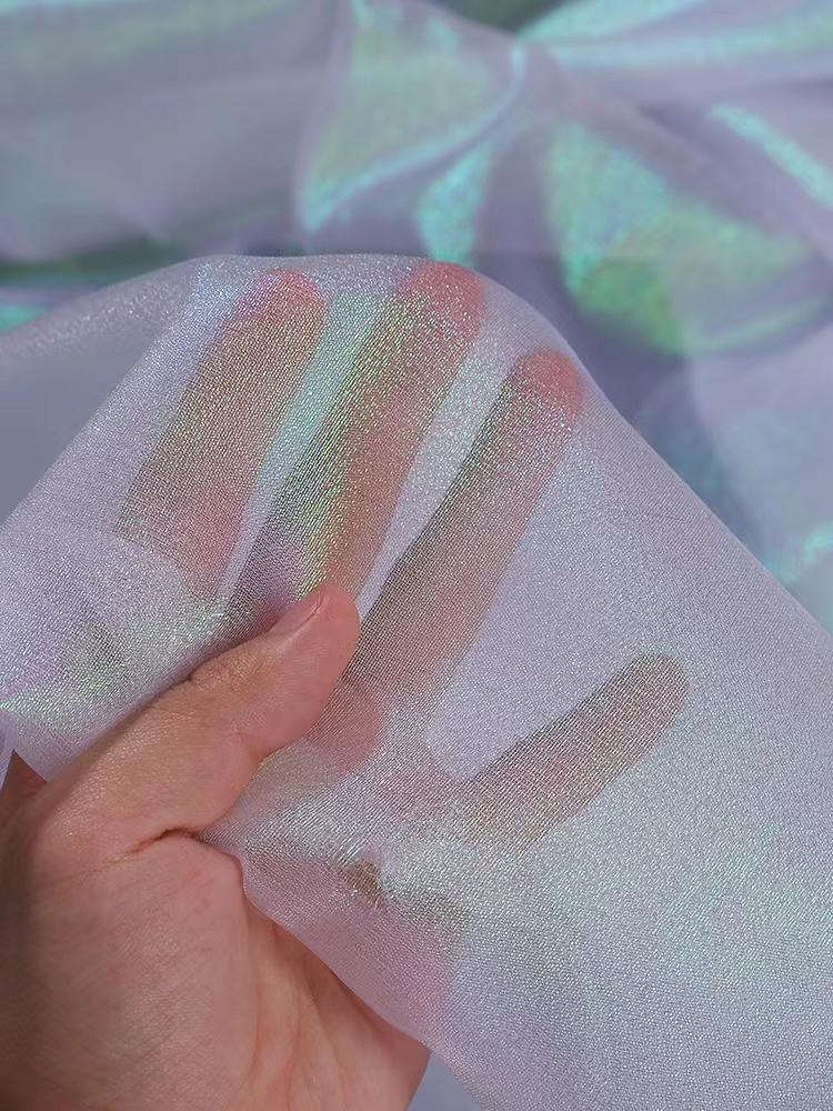 Tessuto Organza Iridescente PH PandaHall – 4 Metri X 1,5 Metri – Effetto Olografico Per Abiti E Decorazioni