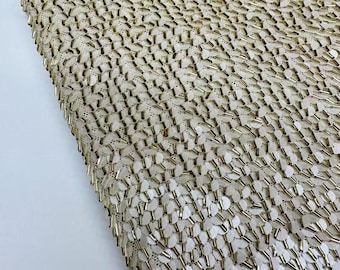 3D Mix Shape Sequin Fabric,Heavy Embroidery Round &Roll Film Sequin Lace for Prom Party Bridal Dress