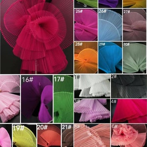 Plissee Hartes Gewebe, Falten-Crinkle-Ackordeon-Falten-Tüll-Gewebe, Rüschen-Spitzen-Gewebe für Plisseerock, Cosplay, Abschlussballkleid, Gaze, Ereigniskostüm