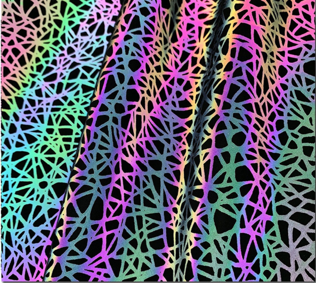 1yard Reflective Fabric,reflective Iridescent Rainbow Color in