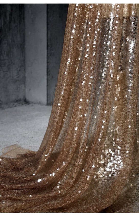 green emerald velvet dress Best Rose Gold Unique Patterned Sequined Lace Fabric main image 0
