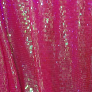 1 jard tkaniny z cekinami w kształcie jednorożca, holograficzna tkanina w kształcie prostokąta, tęczowa tkanina z cekinami na kimono, sukienkę imprezową, strój na festiwal muzyczny zdjęcie 20