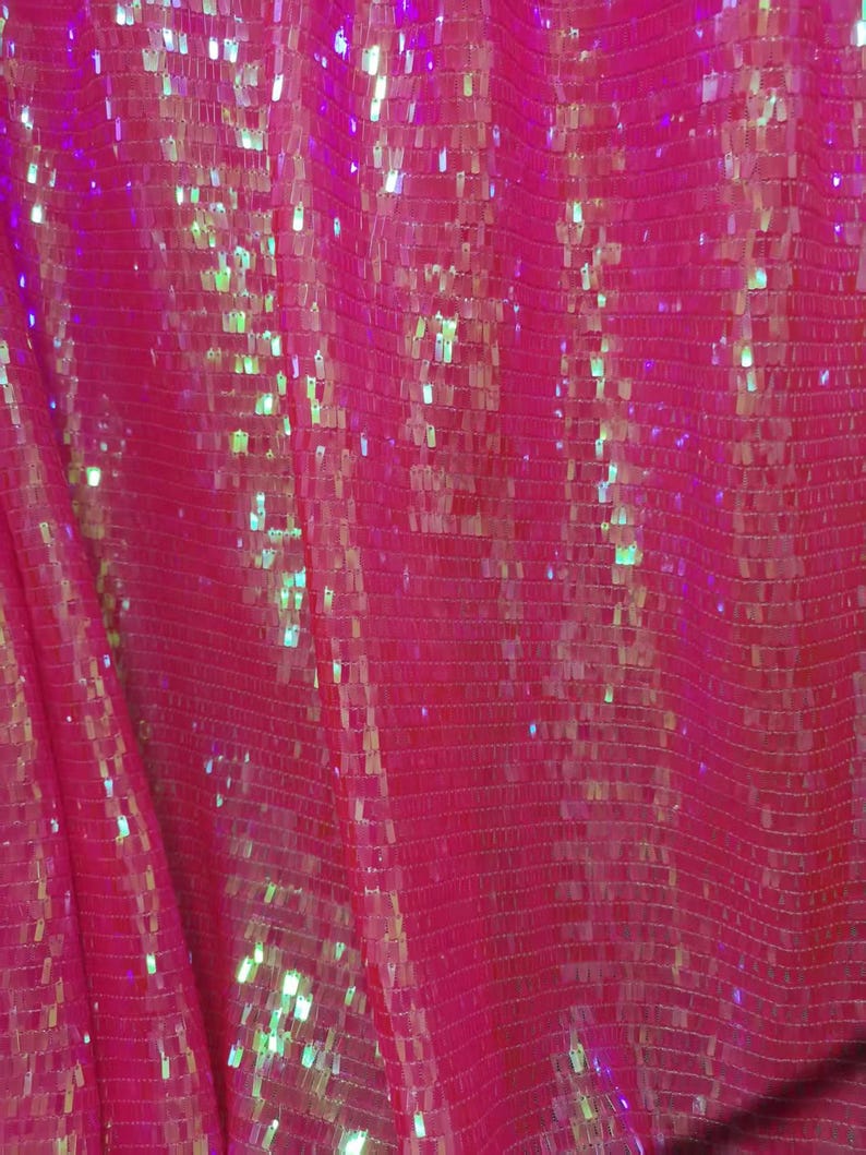 1 jard tkaniny z cekinami w kształcie jednorożca, holograficzna tkanina w kształcie prostokąta, tęczowa tkanina z cekinami na kimono, sukienkę imprezową, strój na festiwal muzyczny zdjęcie 20